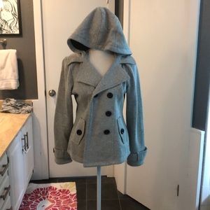 Double Breasted Hooded Peacoat